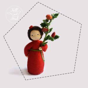 Csipkebogyó tündér gyapjú filc figura szabásminta